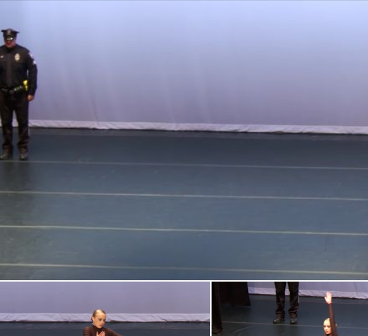 Young Woman’s Poignant Solo Performance Takes On New Life With Police Officer’s Presence On Stage