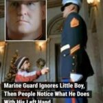 Marine Guard Ignores Little Boy, Then People Notice What He Does With His Left Hand