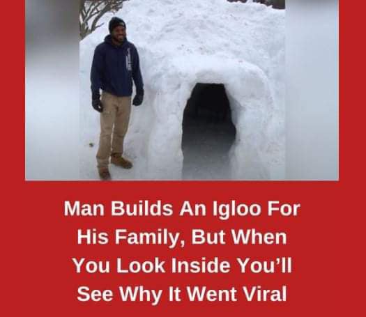 Man Builds An Igloo For His Family, But When You Look Inside You’ll See Why It Went Viral