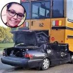 Teenager dies after crashing into school bus; then police find what she was holding.