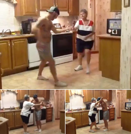 Late Night Kitchen Cleaning Session Turns Into Mom And Son Dance Session In A Moment