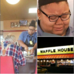 Woman takes sneak photo behind old man: Reveals what waitress is doing with his food