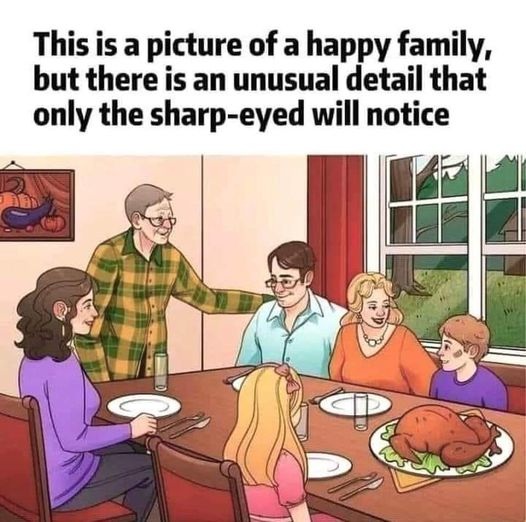 Brain Teaser for Your IQ Test: Can you spot the mistake in this family’s dining table picture in 11 seconds?