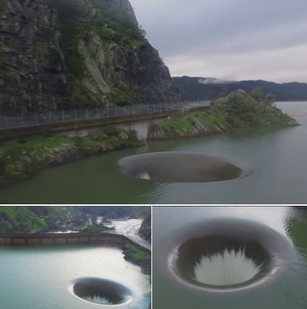 Hole In Lake Sparks Curiosity, So Man Flies Drone Inside & Captures Magnificent Footage