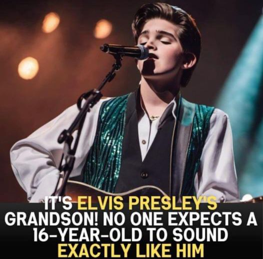 Elvis Presley’s grandson takes the stage and shows his talent. He even looks like his legendary grandfather