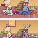 EXTREME CHALLENGE difficult to overcome: find the 10 differences between the crazy and naughty babies playing together