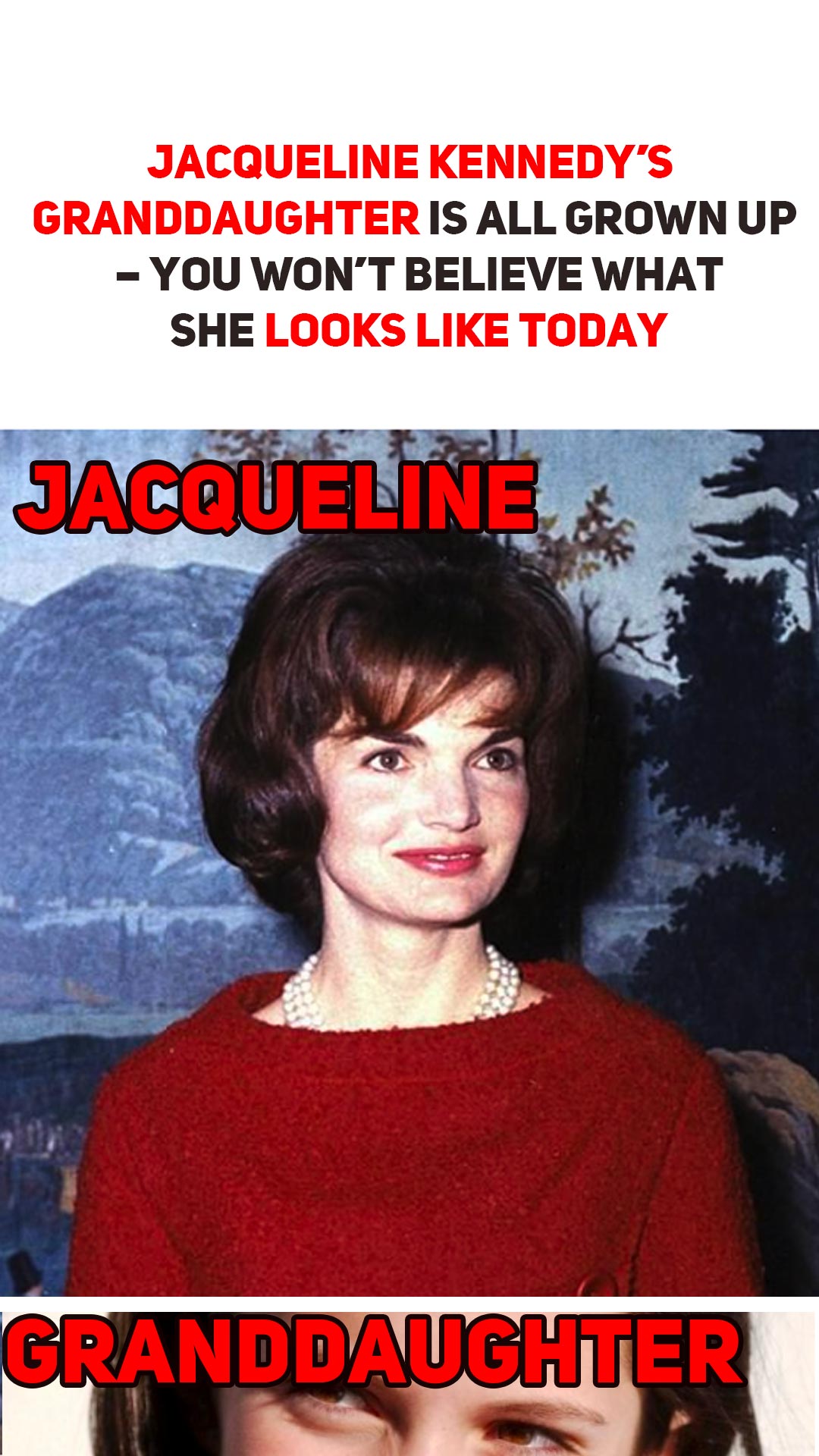 Jacqueline Kennedy’s granddaughter is all grown up and she’s a living tribute to her beloved grandmother.The Harvard graduate not only shares her grandmother’s love for the arts, she looks so much like her I had to do a double take