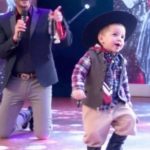 The two-year-old child came on stage and surprised everyone with his performance