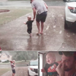 Toddler Has Most Adorable Reaction When Dad Gives Her First Experience Of Being In The Rain