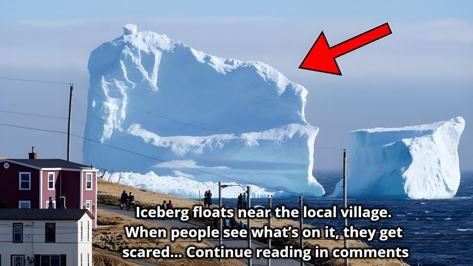 An iceberg drifts close to the nearby village. People Get Scared When They See What’s On It