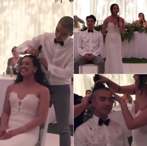 Bride’s Mother Breaks Down After Couple Starts Shaving Their Heads On Dance Floor In Support
