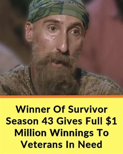 52-Year-Old Survivor Winner Pledges $1 Million Prize to Veterans in Need