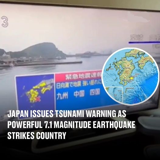 Japan issues tsunami warning as 7.1 magnitude earthquake strikes country